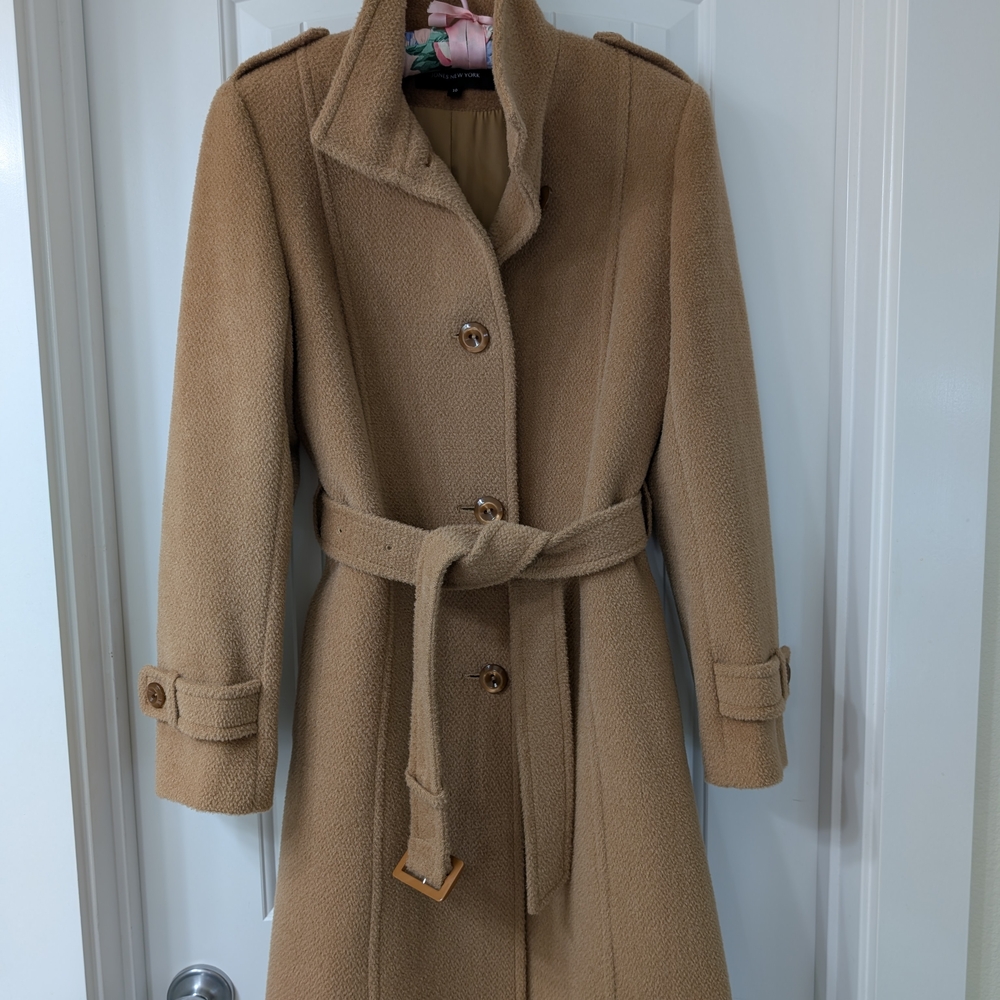 Jones New York Tan Wool Trench Coat